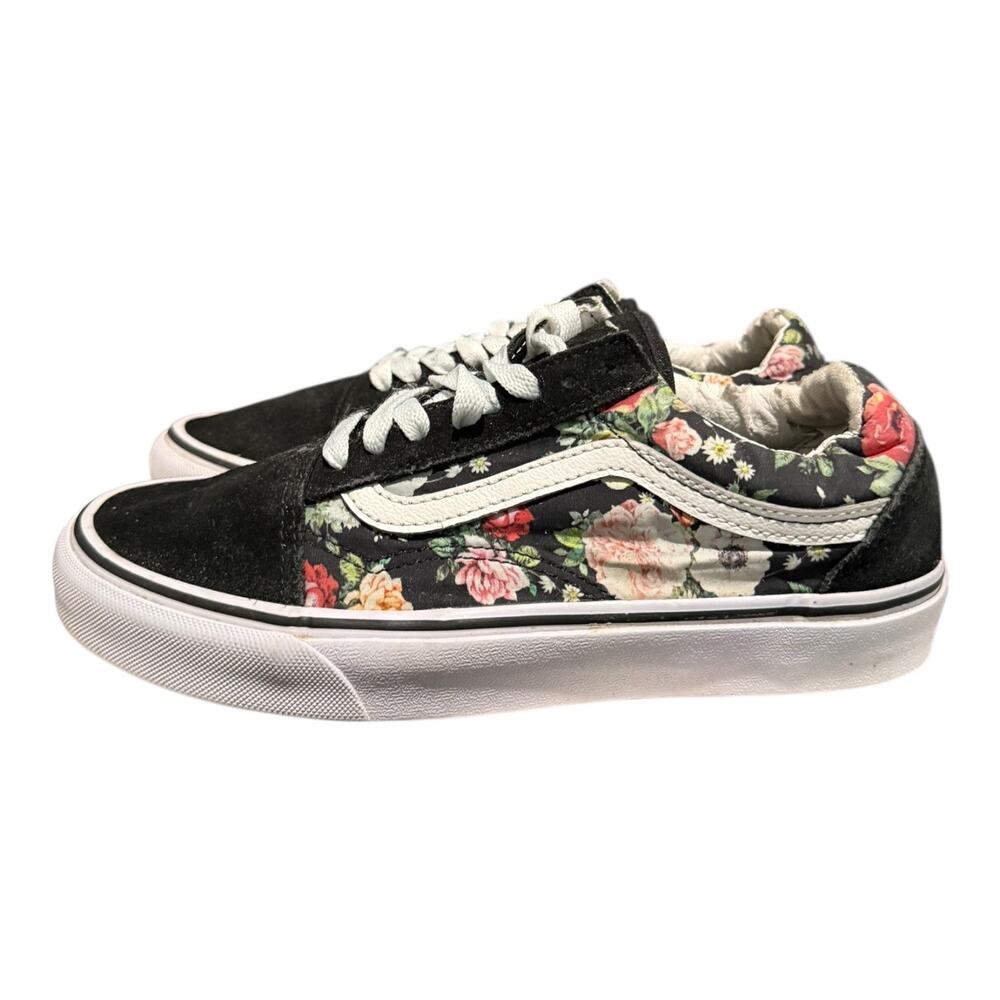 VANS Old Skool Shabby Garden Floral Canvas Suede Leather Women’s Sneakers Size 8 - Picture 5 of 9